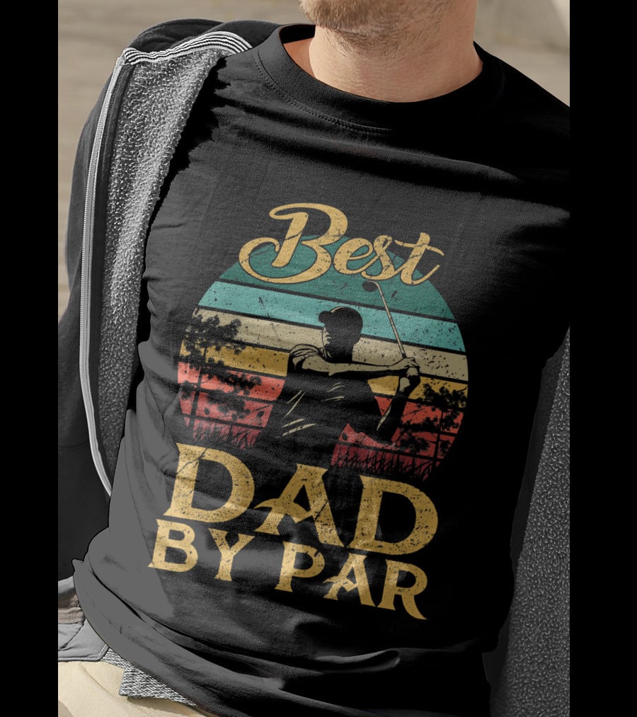 Best Dad By Par Vintage Golf Lover Golfer Retro T-Shirt