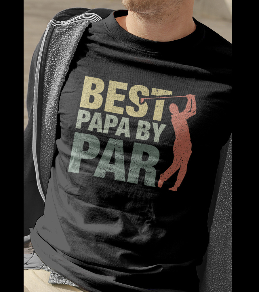 Best Papa By Par Golf Grandpa Swinging T-Shirt