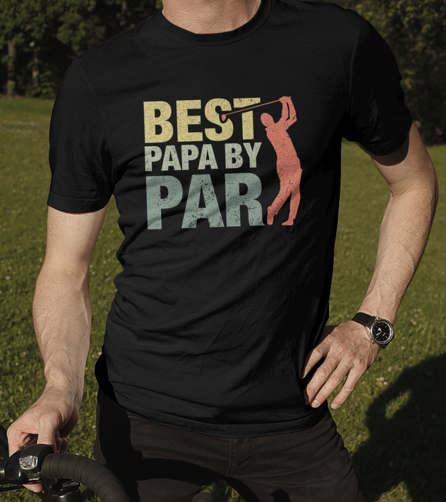 Best Papa By Par Golf Grandpa Swinging T-Shirt