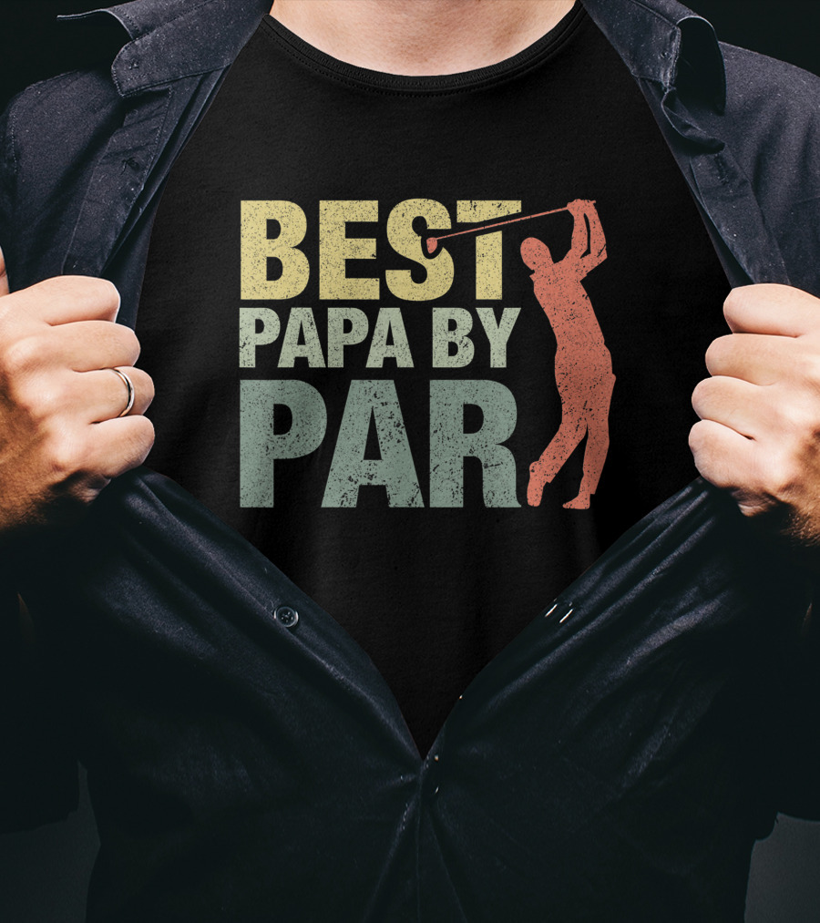 Best Papa By Par Golf Grandpa Swinging T-Shirt