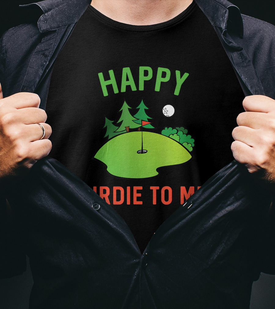 Funny Golf Happy Birdie To Me Golfer Dad Uncle Birthday Golf Course Moon Trees T-Shirt