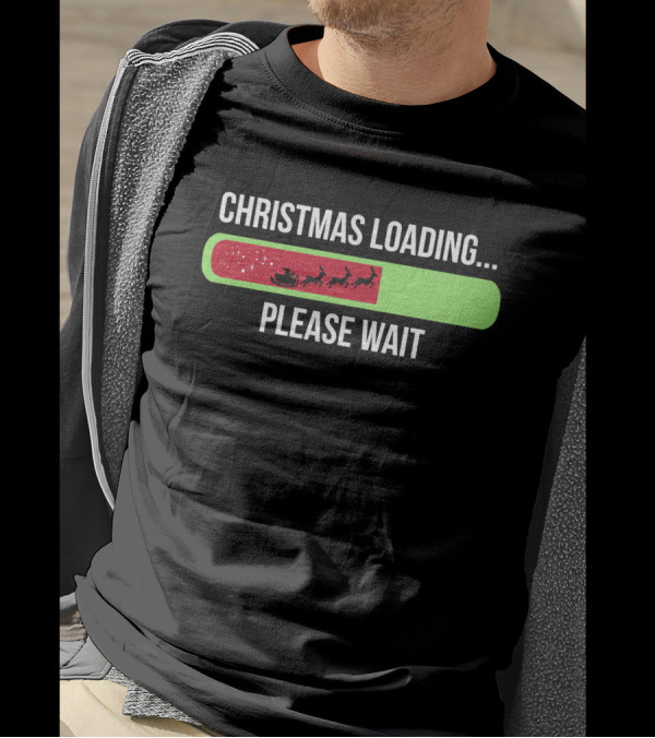 Christmas Loading Please Wait Santa Sleigh T-Shirt