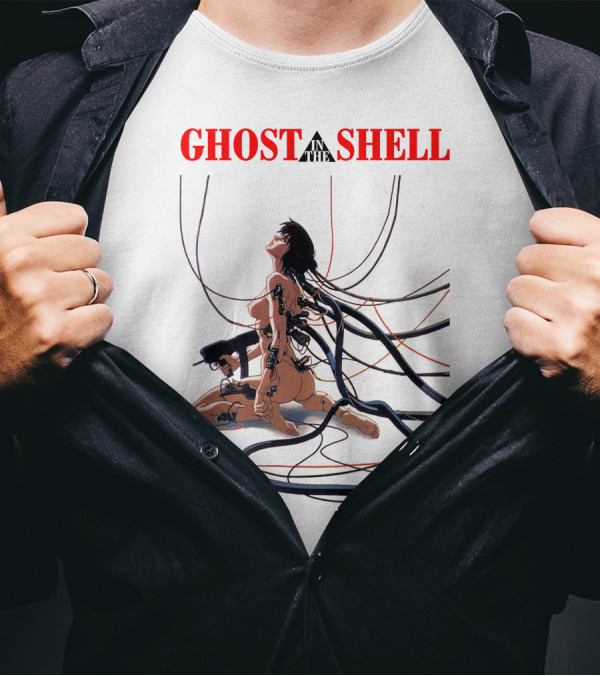 Ghost In The Shell Motoko Kusanagi Connected Cables Anime T-Shirt