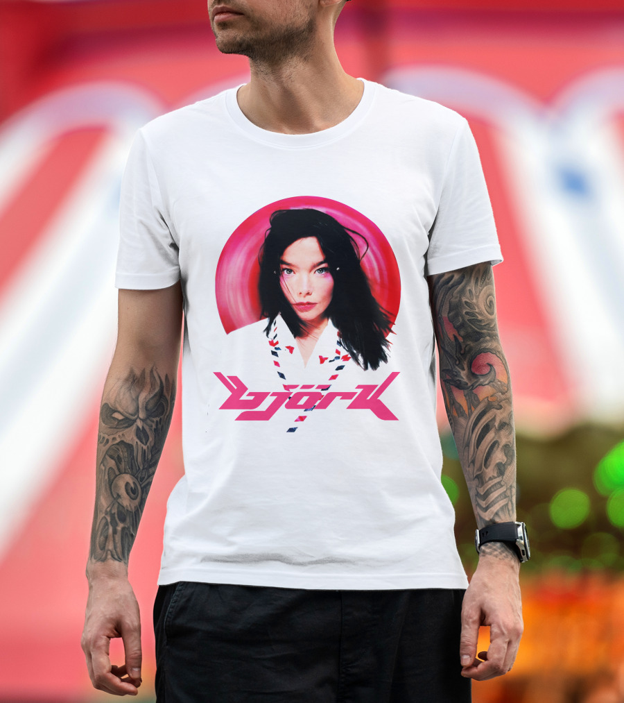 Bjork Pink Aura Bold Typography T-Shirt