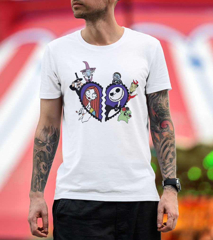 Jack and Sally Nightmare Before Christmas Characters T-Shirt