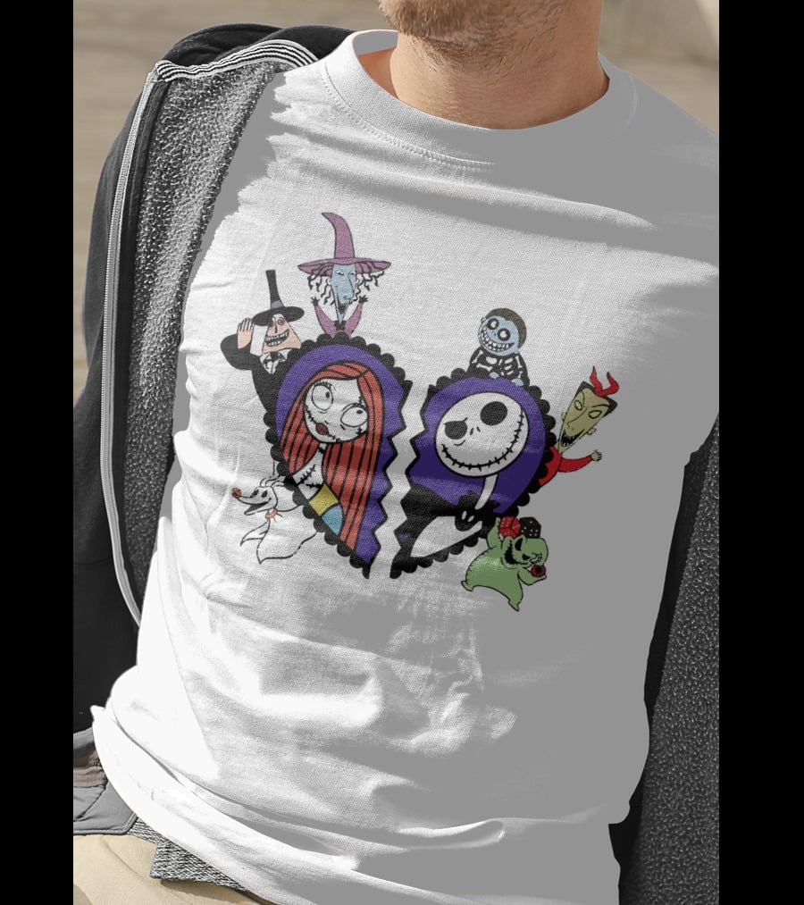 Jack And Sally Nightmare Before Christmas Characters T-Shirt