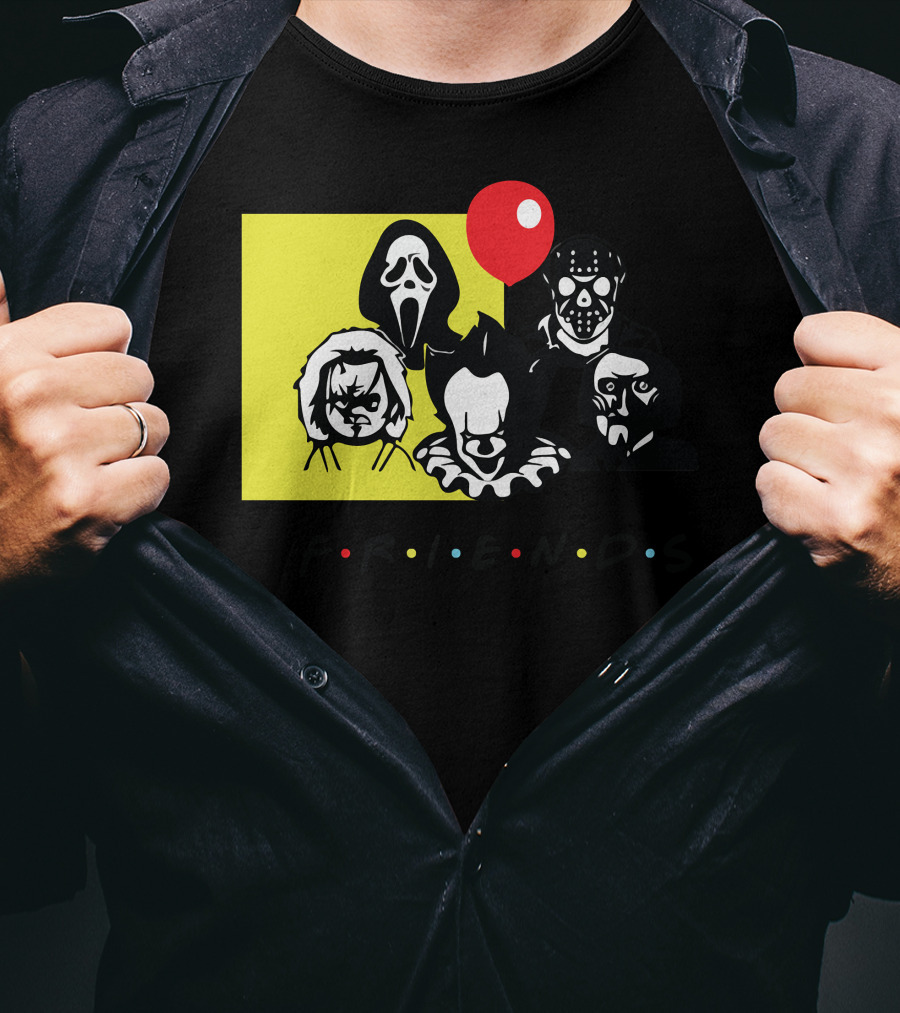 Friends Ghostface Chucky Pennywise Jason Freddy T-Shirt