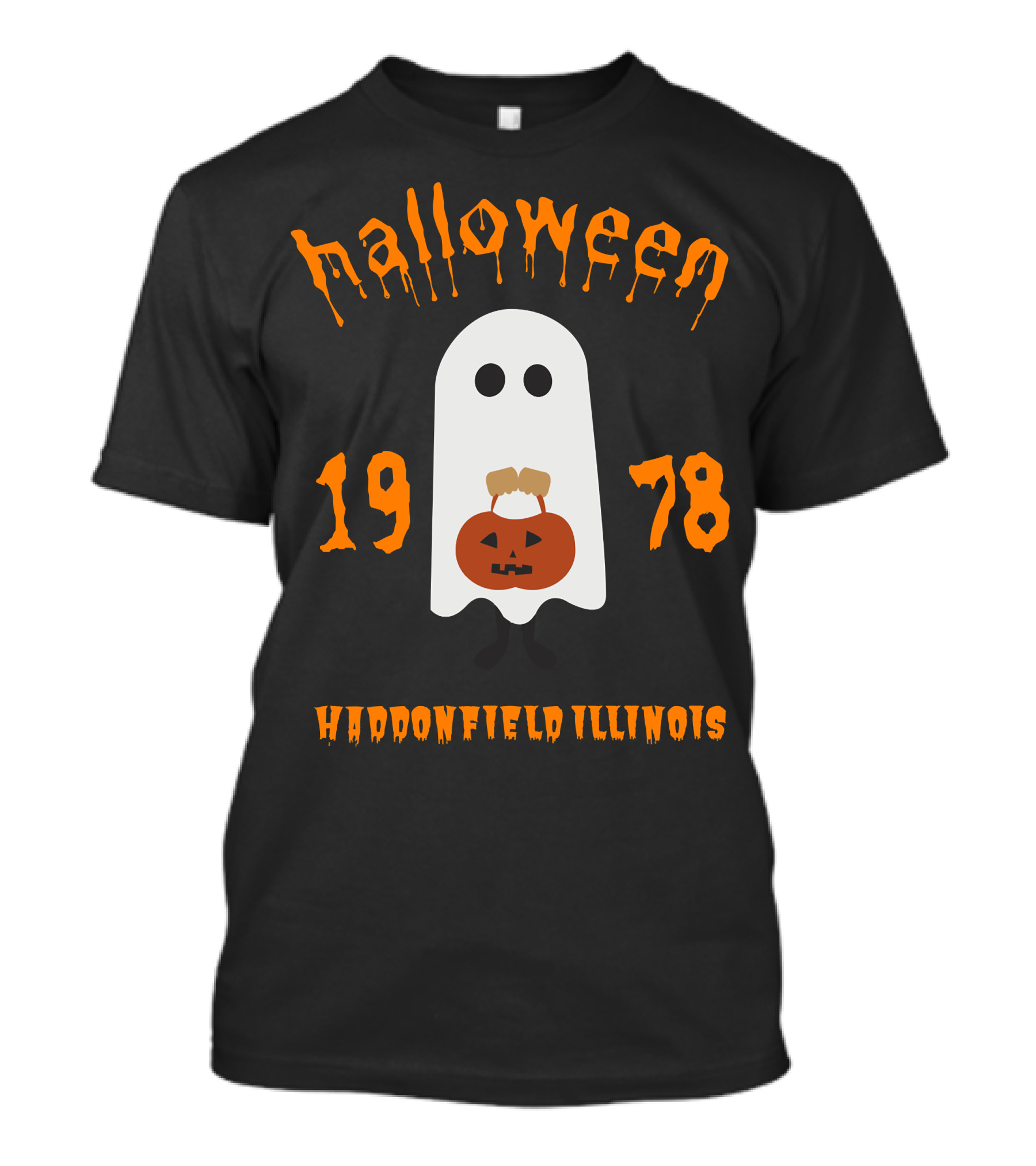 Halloween 1978 Ghost With Pumpkin In Haddonfield Illinois T-Shirt