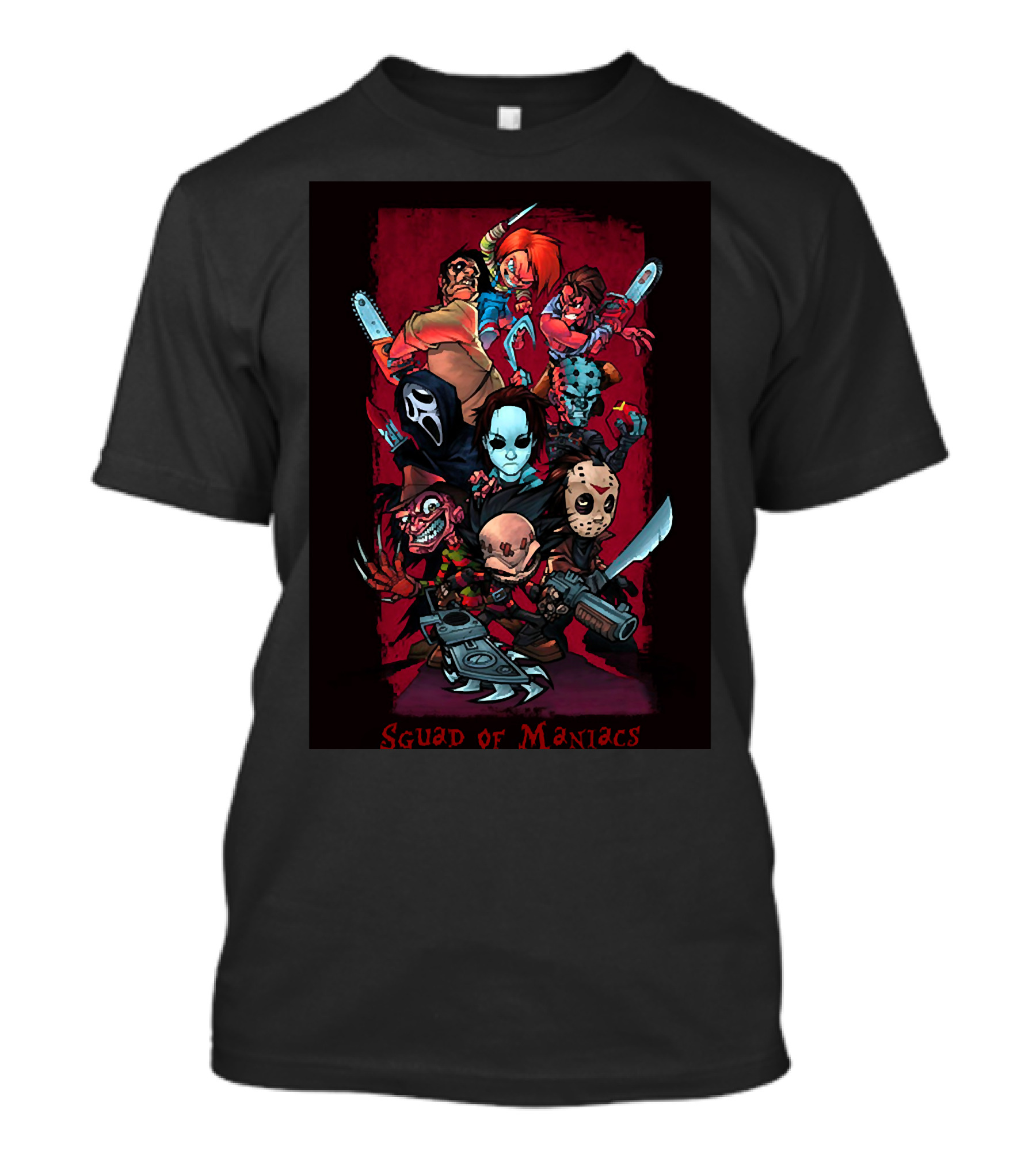 Squad Of Maniacs Horror Icons Together T-Shirt