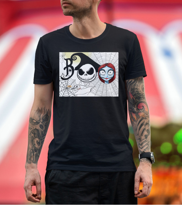 Premium T-Shirt: Jack and Sally Boo Halloween Nightmare Web T-Shirt Jack and Sally Boo Halloween Nightmare Web T-Shirt