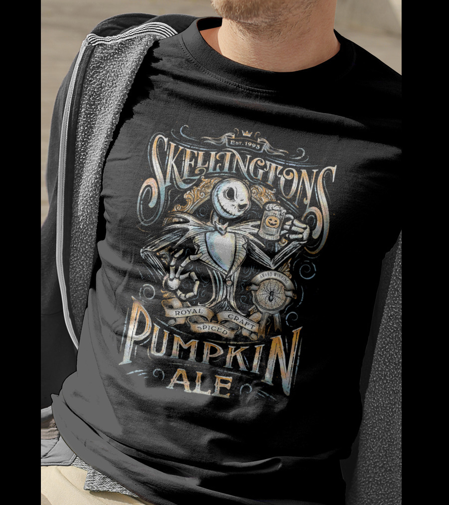 Skellingtons Pumpkin Ale Royal Craft Spiced Est. 1993 Award Winning T-Shirt