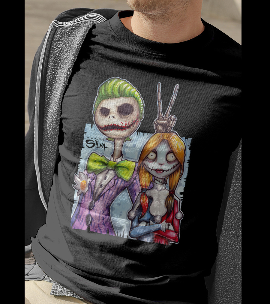 Jack And Sally Danny Silva Art Joker Mashup T-Shirt