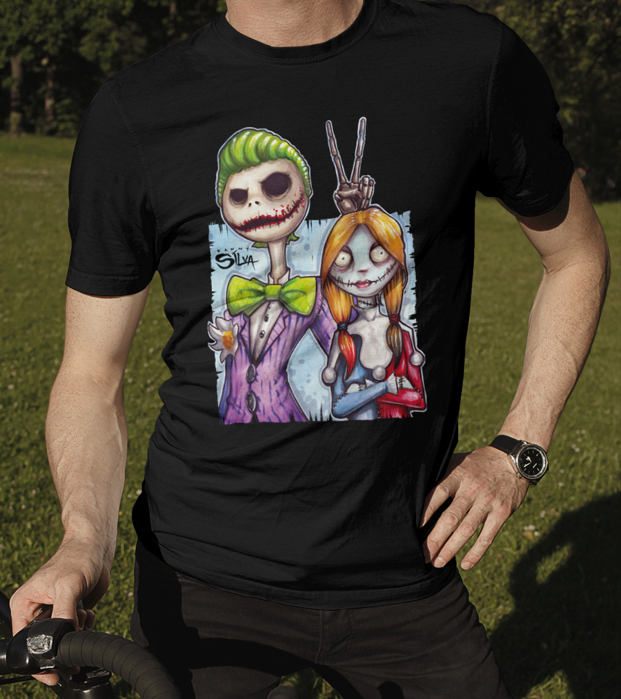 Jack And Sally Danny Silva Art Joker Mashup T-Shirt