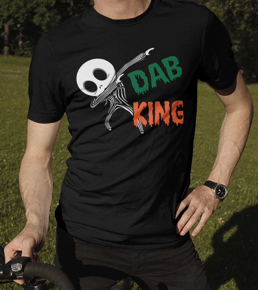 Dab King Skeleton Character In Striped Suit T-Shirt