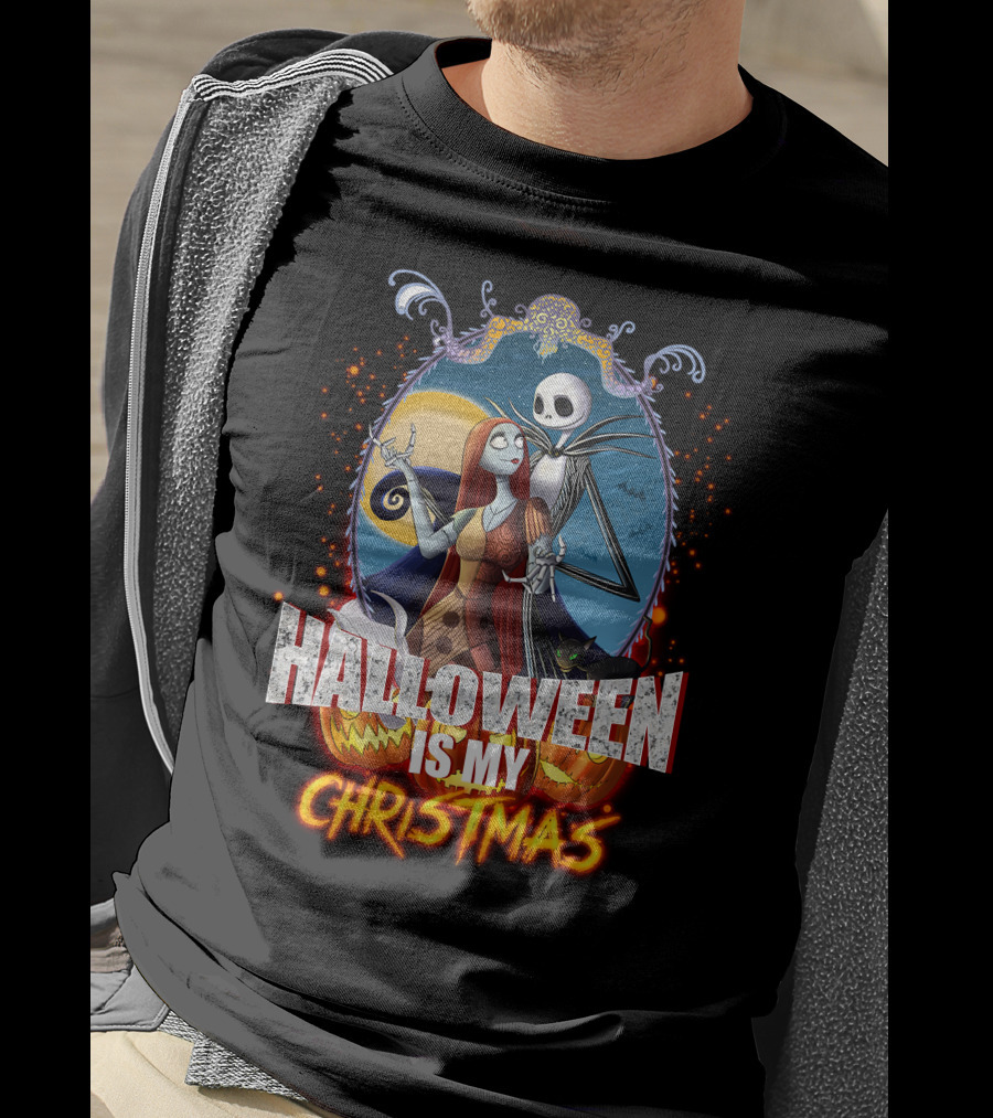 Halloween Is My Christmas Jack And Sally T-Shirt