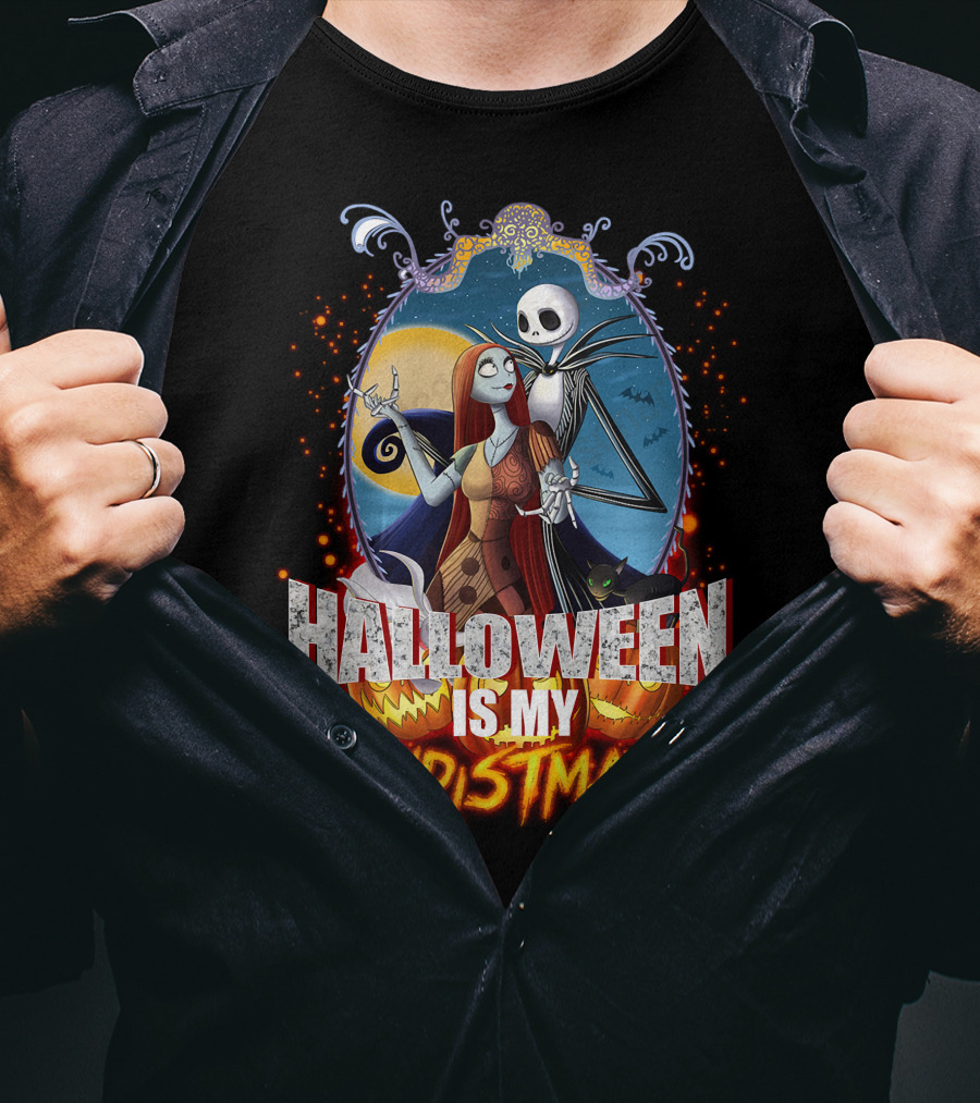 Halloween Is My Christmas Jack And Sally T-Shirt
