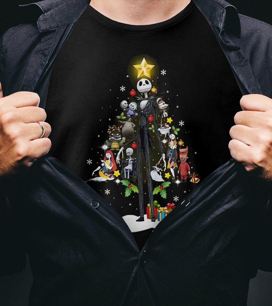 Jack Sally Finklestein Oogie Christmas Tree Star T-Shirt