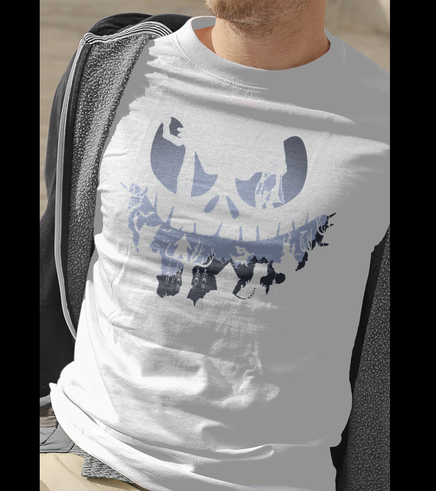 Jack Sally Oogie And Zero Nightmare Characters In Moonlit Scene T-Shirt