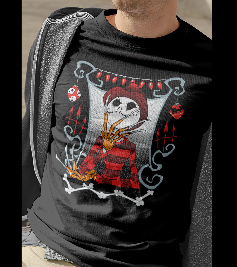 Jack Skellington Freddy Krueger Halloween Mashup T-Shirt