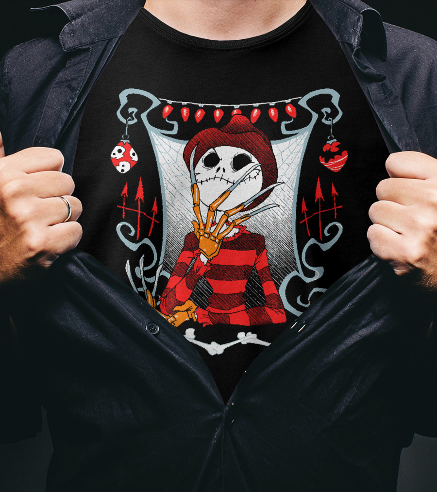 Jack Skellington Freddy Krueger Halloween Mashup T-Shirt