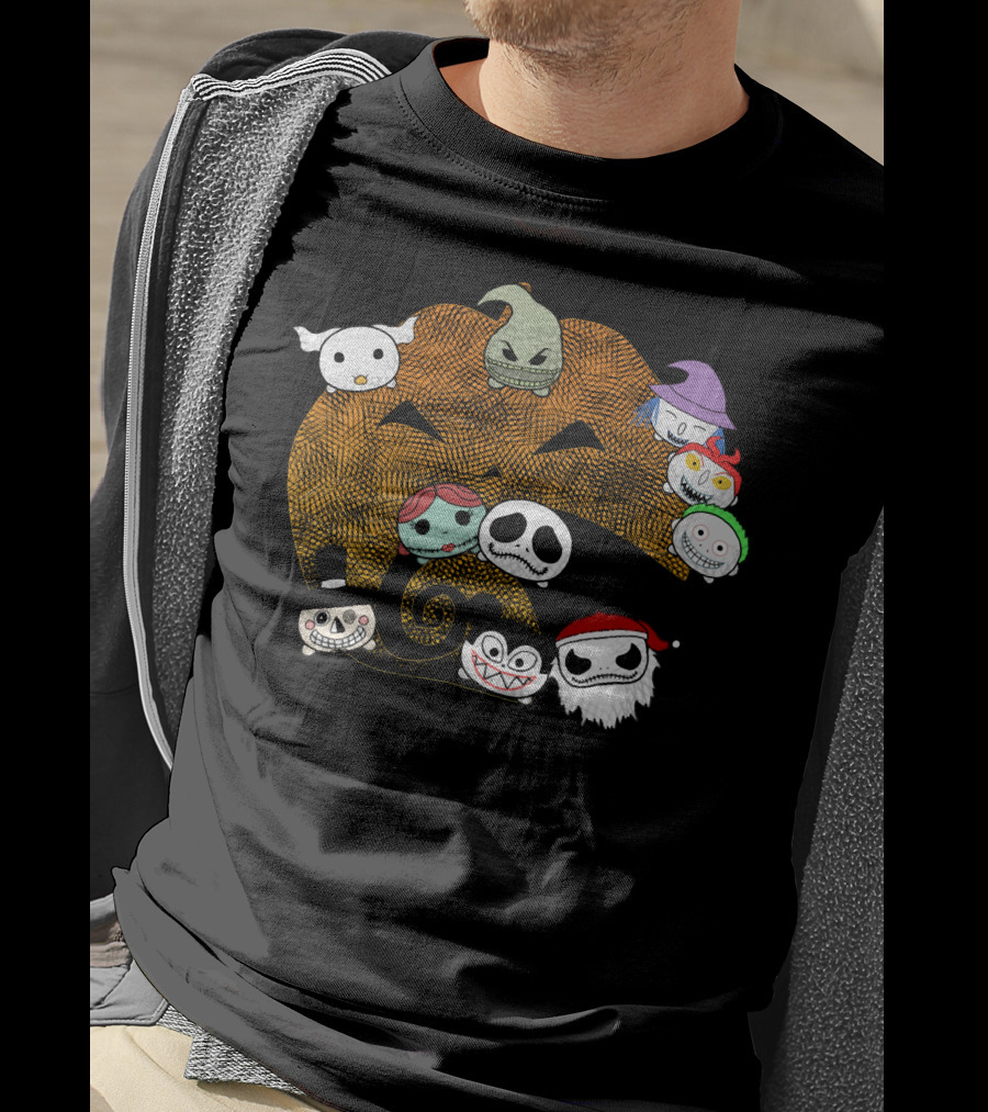 Pumpkin Oogie Boogie Jack Skellington Faces Halloween Characters T-Shirt