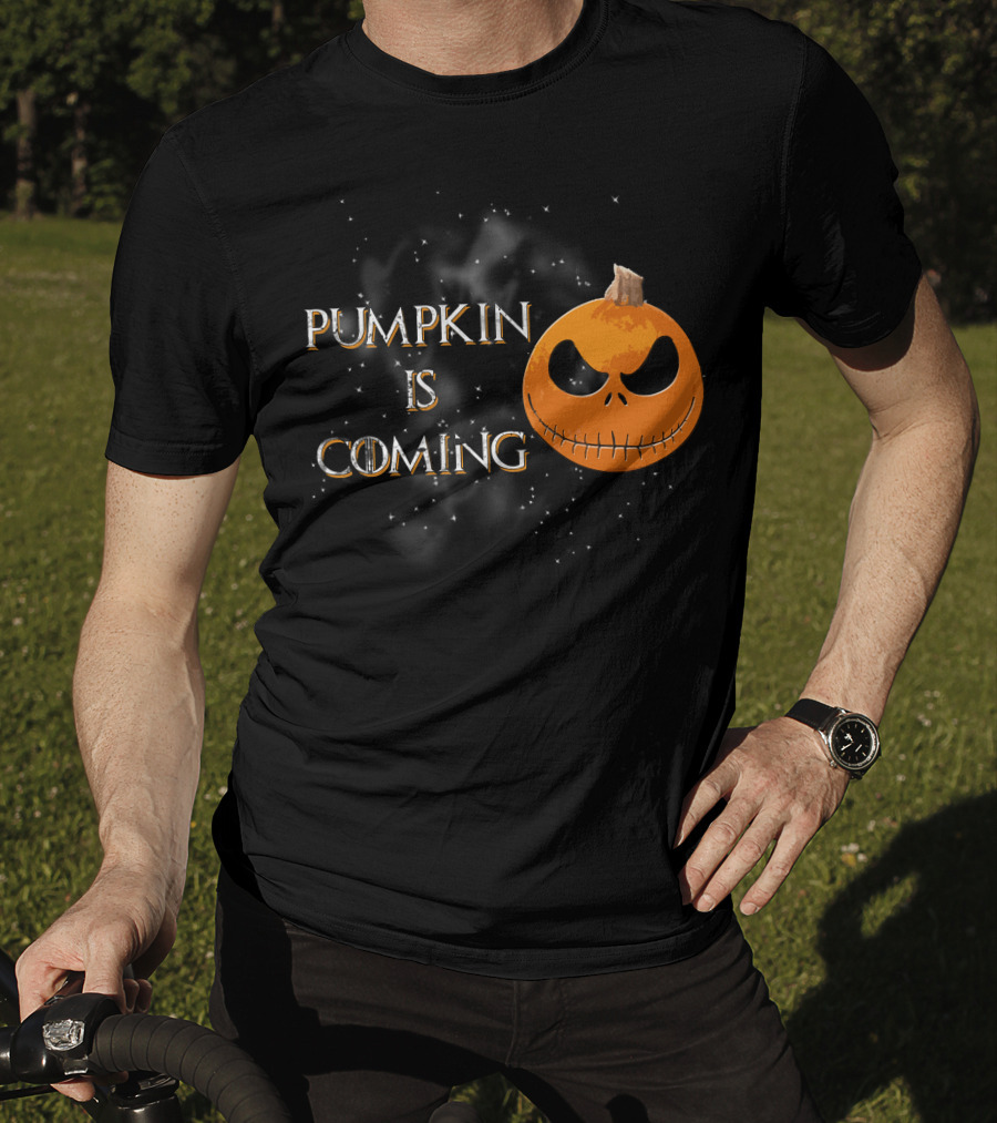 Pumkin Is Coming Halloween Jack-O'-Lantern Face T-Shirt