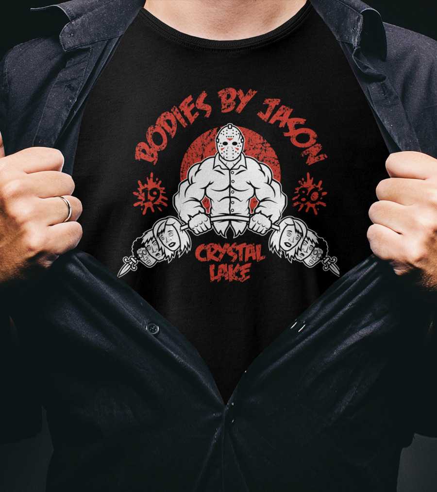 Bodies By Jason Crystal Lake 1980 Vintage Horror Masked Killer T-Shirt