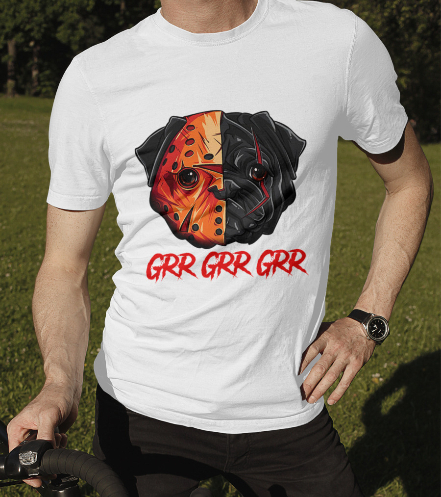 Grr Grr Grr Jason Dog Mask Pug Face T-Shirt