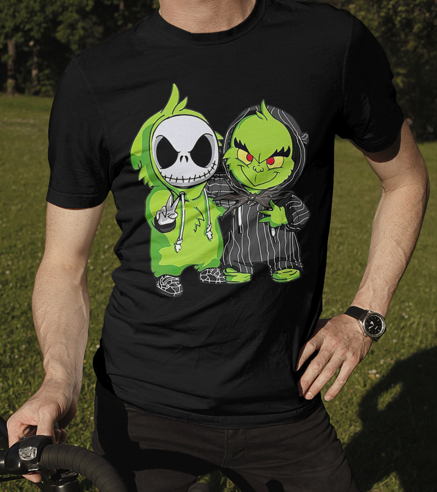 Jack Skellington And Grinch Crossover Hoodie Characters T-Shirt