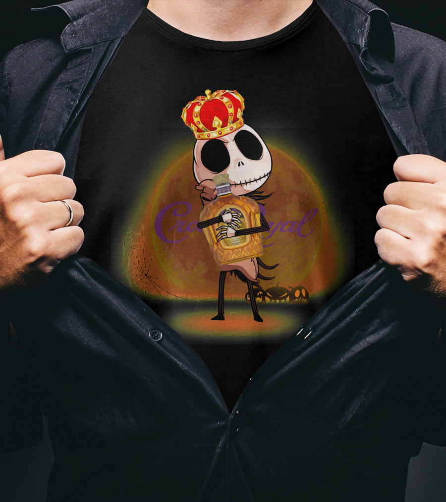 Jack Royal Whisky Crown Pumpkin Skeleton T-Shirt