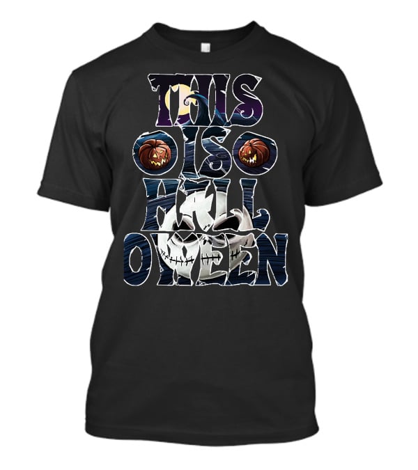 This Is Halloween Pumpkin And Moon Jack Skellington Face T-Shirt