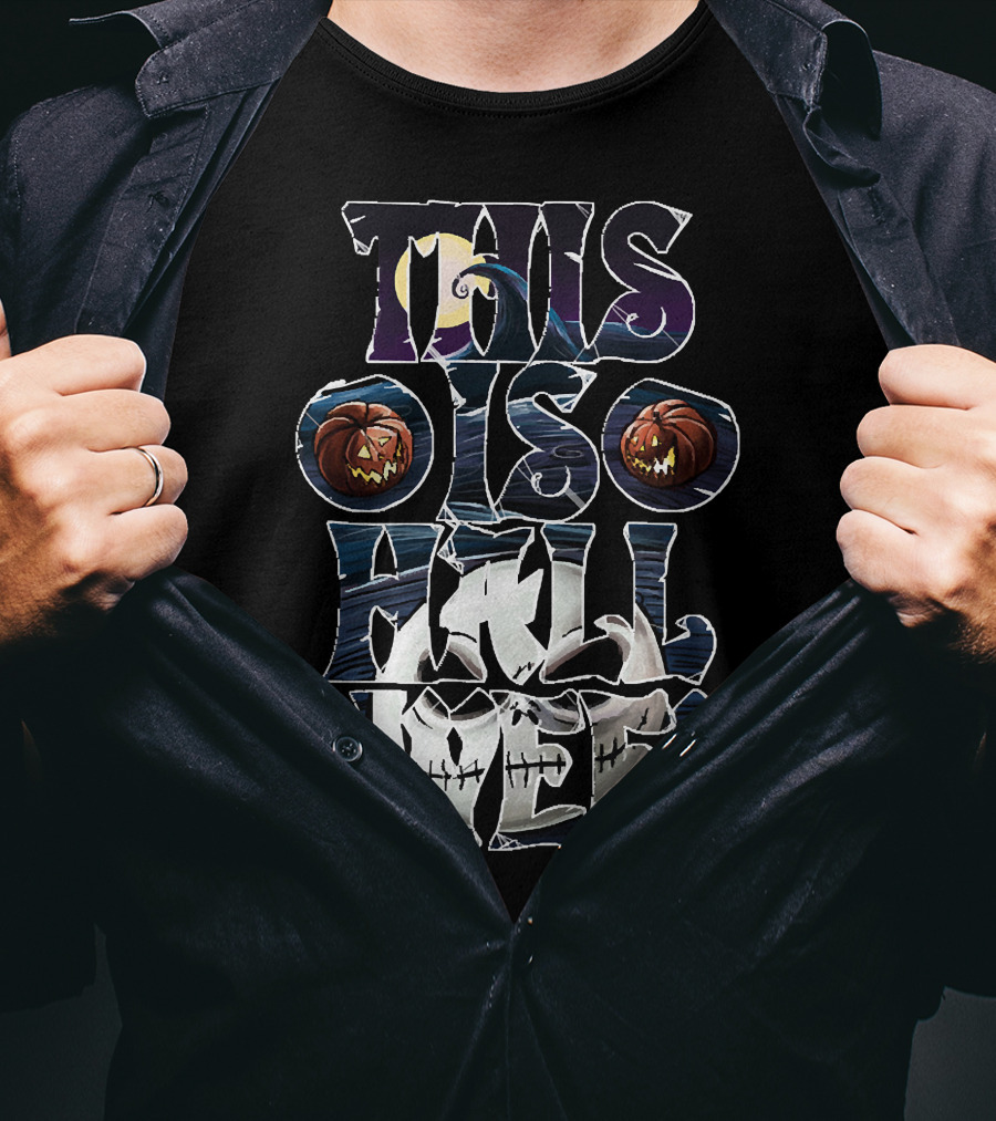 This Is Halloween Pumpkin And Moon Jack Skellington Face T-Shirt