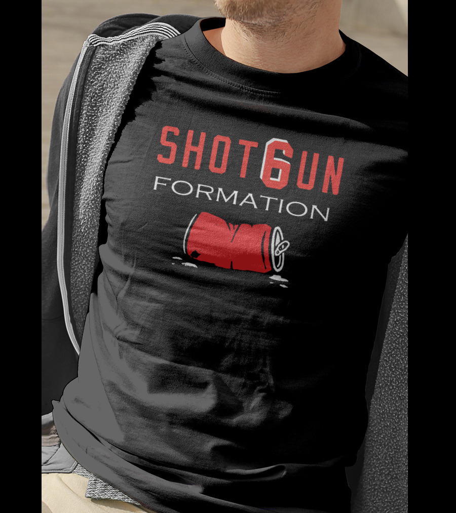 Shotgun Formation Clvbrown Football Cleveland Fan Themed T-Shirt With Beer Can T-Shirt