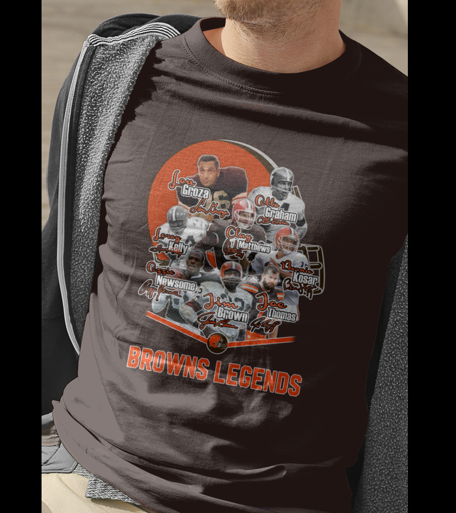 Browns Legends Lou Groza Jim Brown Otto Graham Legendary Players T-Shirt