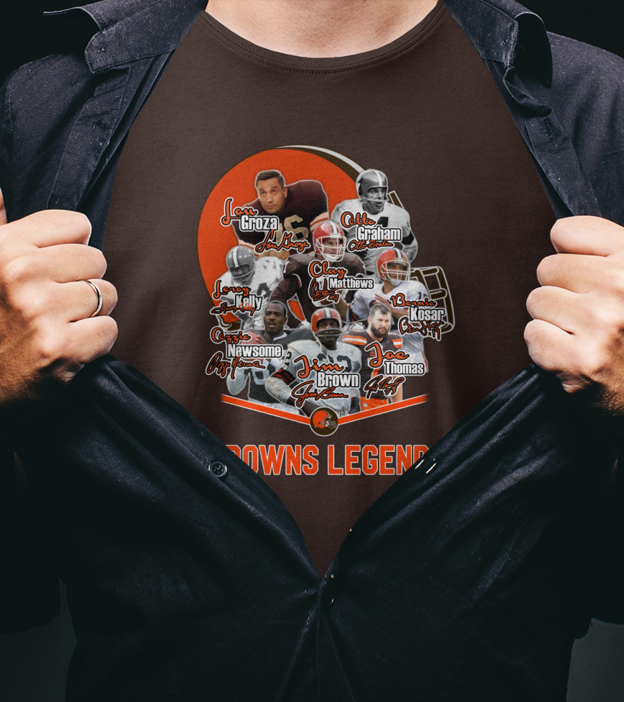 Browns Legends Lou Groza Jim Brown Otto Graham Legendary Players T-Shirt