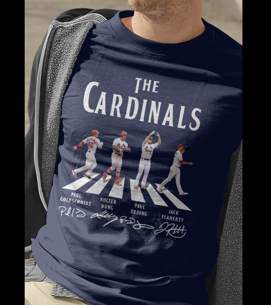 The Cardinals Paul Goldschmidt Kolten Wong Paul DeJong Jack Flaherty Abbey Road Baseball Players T-Shirt