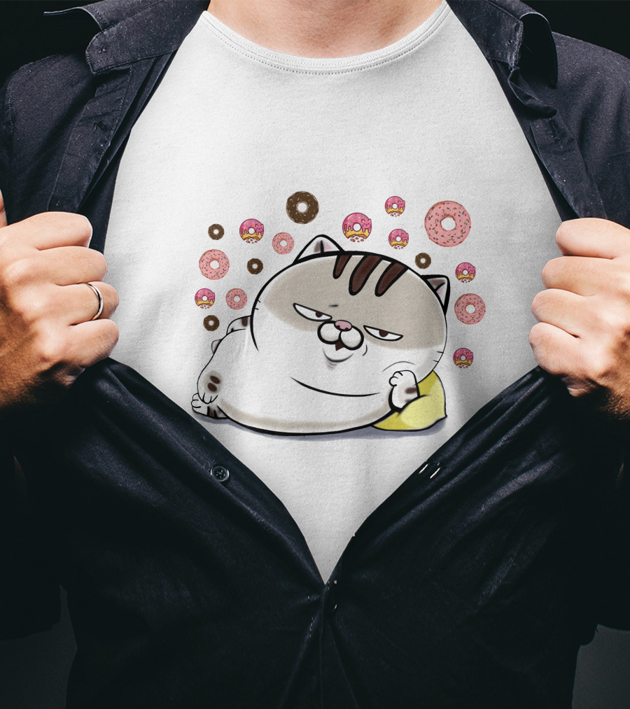 Ami Cat Surrounded By Donuts T-Shirt