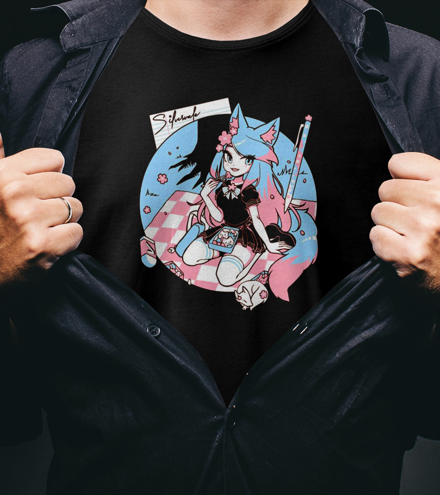 Sinder Merch Vshojo Store Pastel Picnic Scene T-Shirt