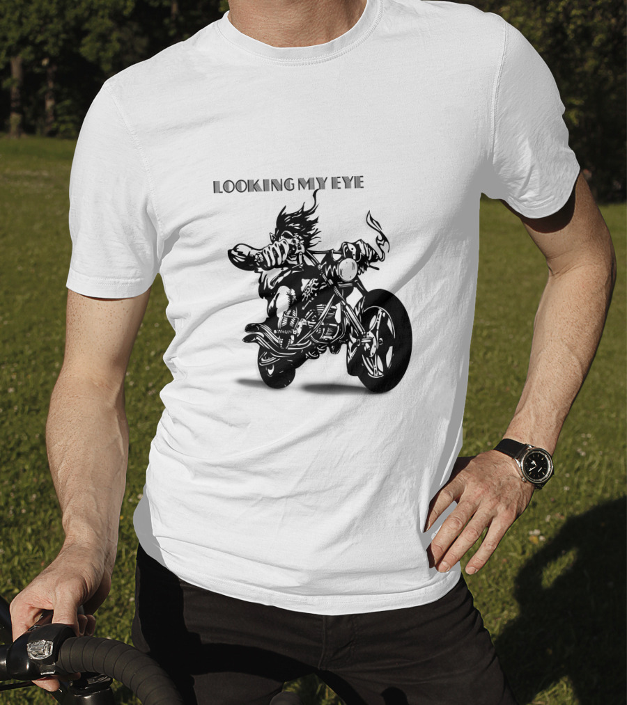 Raider Looking My Eye Biker Riding Motorcycle T-Shirt