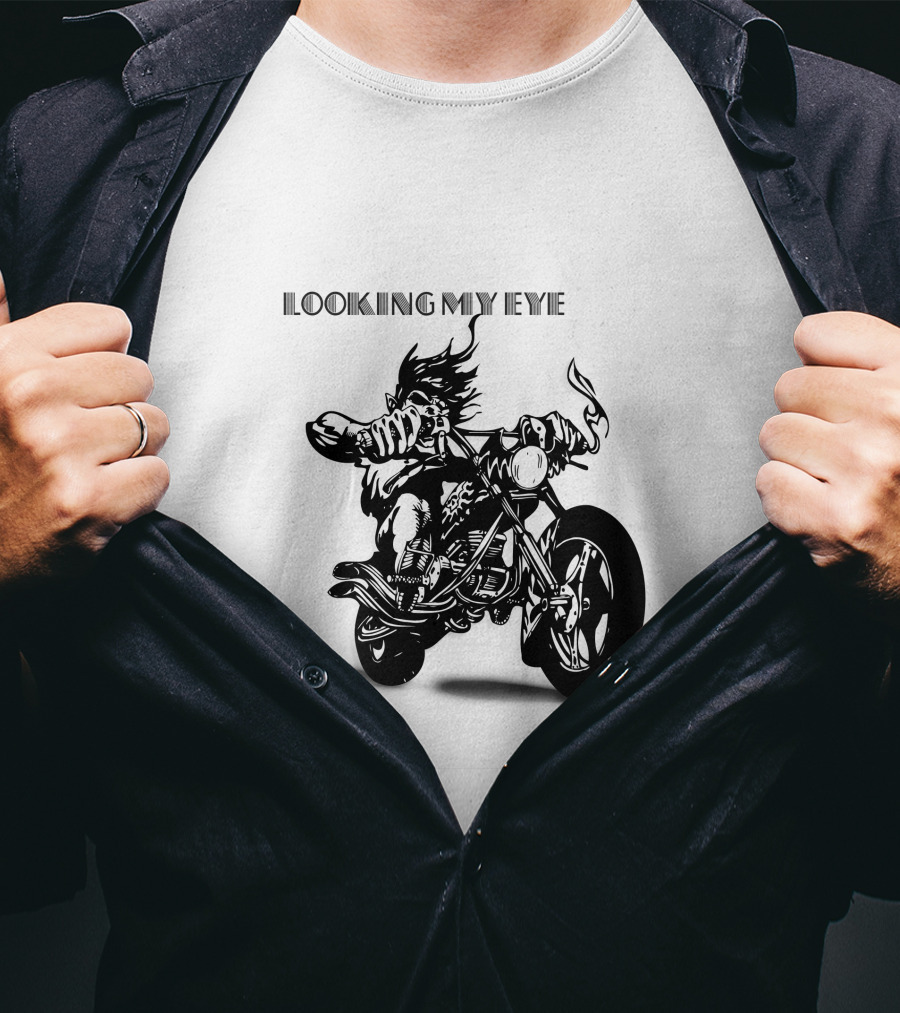Raider Looking My Eye Biker Riding Motorcycle T-Shirt