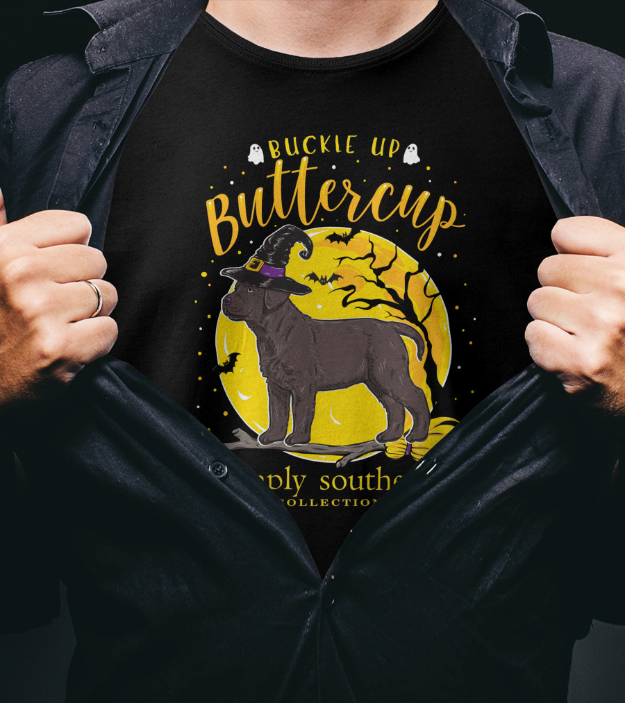 Buckle Up Buttercup Simply Southern Hocus Pocus Witches And Bats Moon T-Shirt