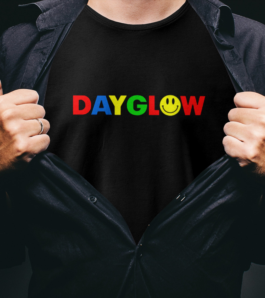 DAYGLOW Colorful Letters With Smiley Face T-Shirt