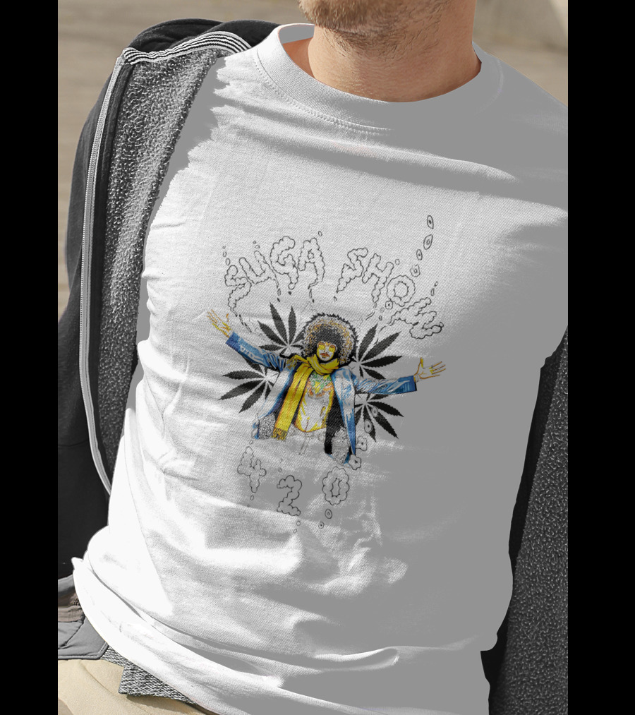 Suga Show 420 Merch Afro Character With Cannabis Leaves T-Shirt