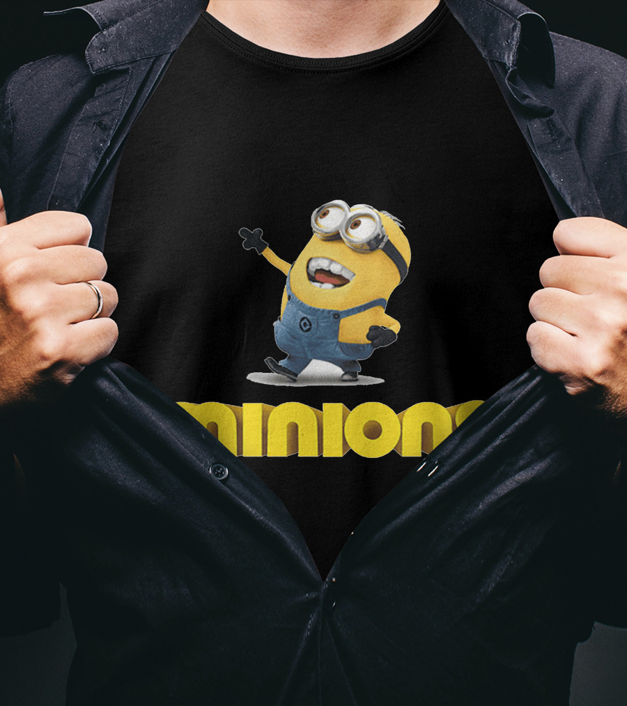 Minions Character With Iconic Yellow Costume And Goggles T-Shirt