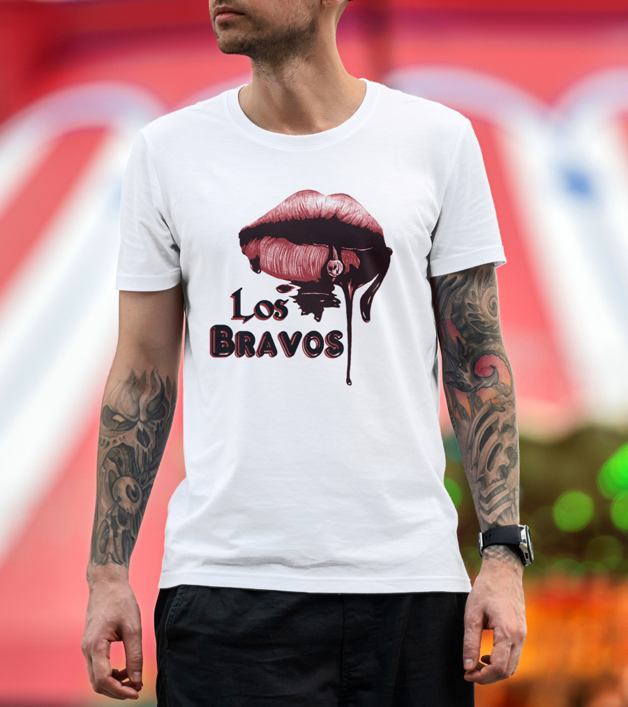 Los Bravos Red Lips Dripping T-Shirt