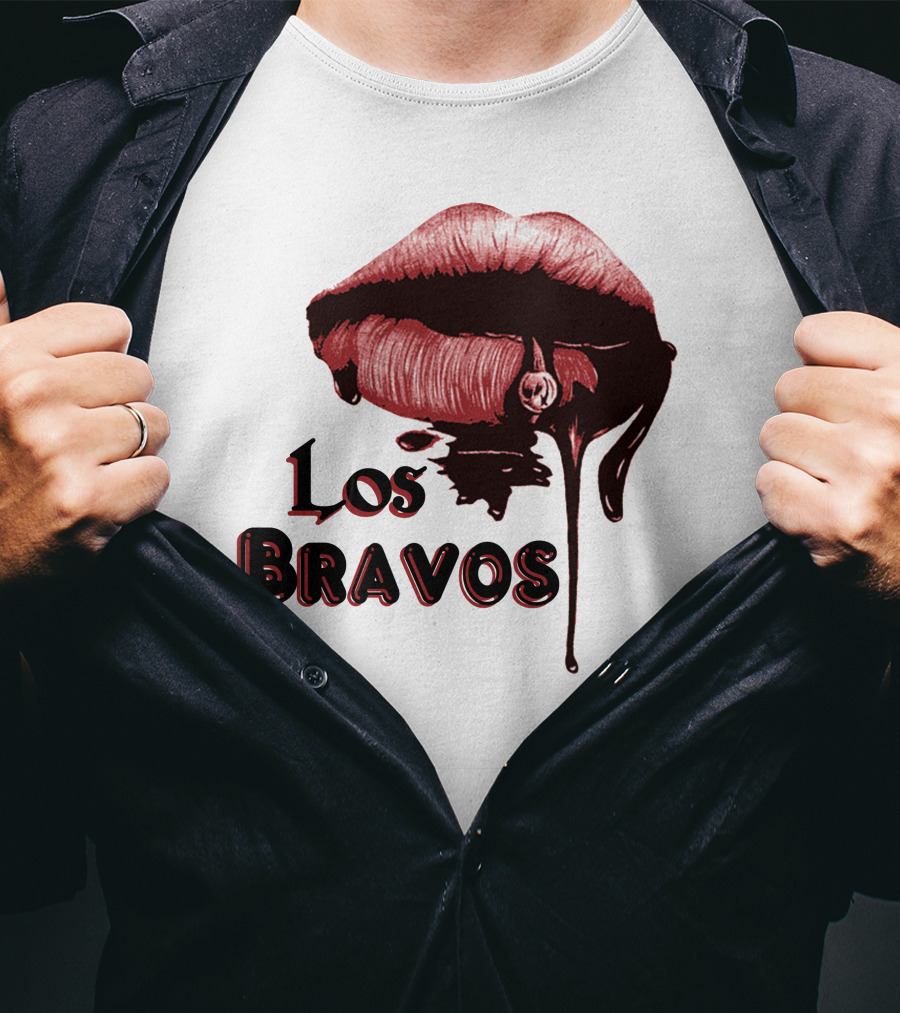 Los Bravos Red Lips Dripping T-Shirt