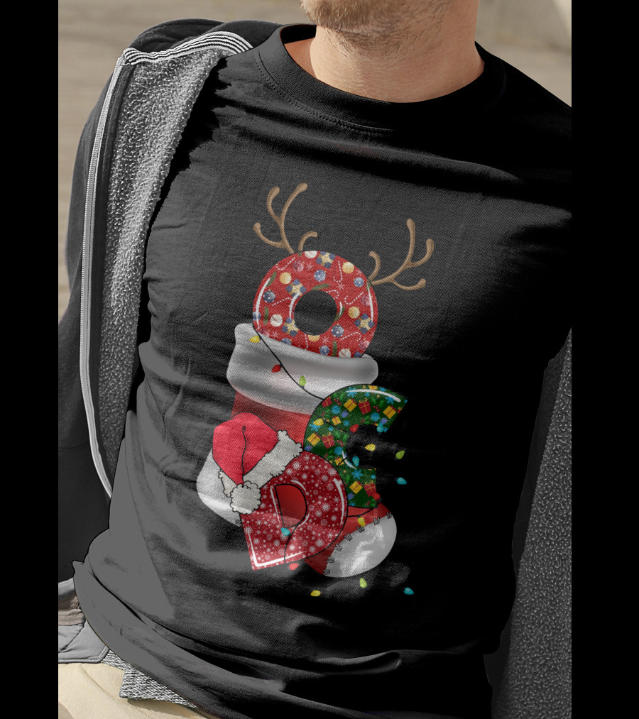OCD Obsessive Christmas Disorder Reindeer Santa Hat Lights Stocking T-Shirt