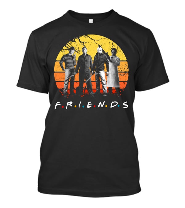 FRIENDS Halloween Horror Characters Sunset T-Shirt