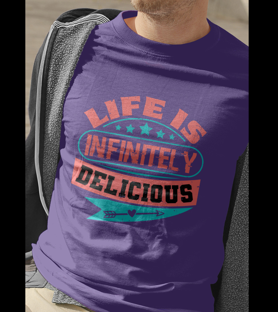 Life Is Infinitely Delicious Stars Arrow Heart T-Shirt