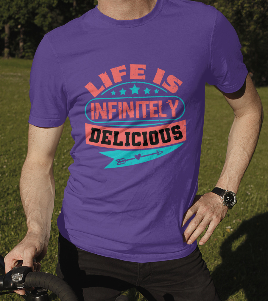 Life Is Infinitely Delicious Stars Arrow Heart T-Shirt